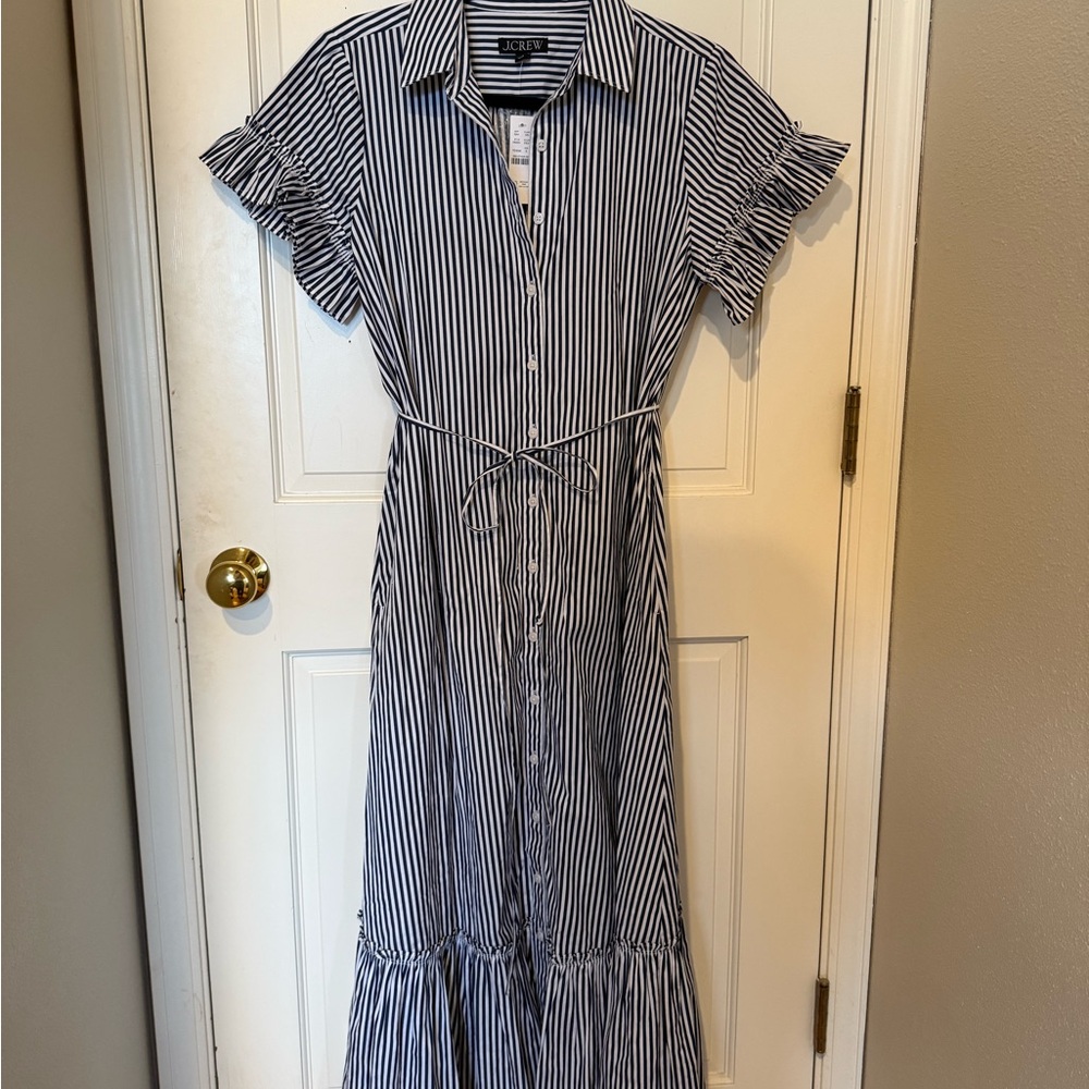 J. Crew Amelia maxi shirt-dress in stripe cotton poplin - Picture 5 of 5